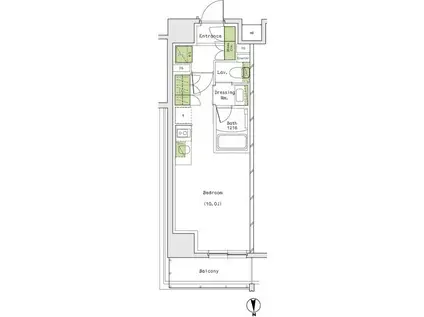 ザ・パークハビオ名古屋松原(ワンルーム/7階)の間取り写真