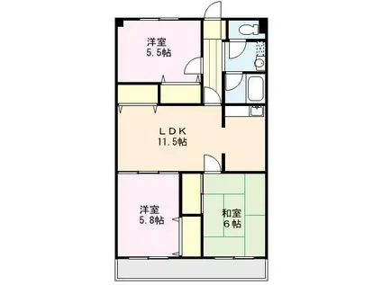 シャトーモンテーニュ大宮(3LDK/2階)の間取り写真