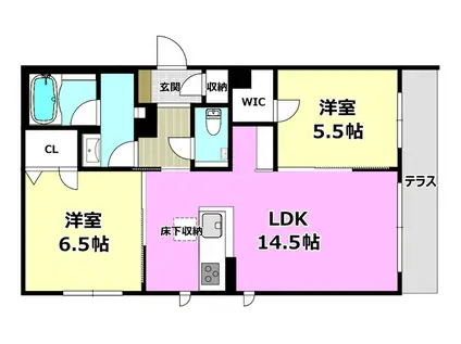 パラッツォ グロリオーサIII(2LDK/1階)の間取り写真