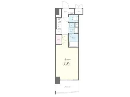 ニューボンテージ(1K/8階)の間取り写真