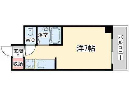 ライオンズマンション中之島(ワンルーム/8階)の間取り写真