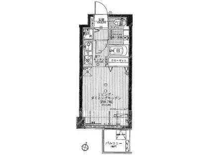 ラグジュアリーアパートメント森下(ワンルーム/3階)の間取り写真