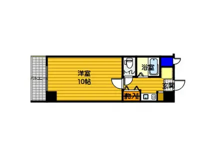 セントラル南片江(1K/4階)の間取り写真