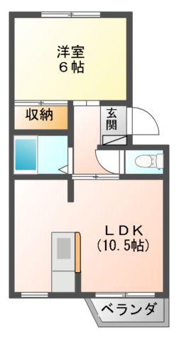 第七ドエル開洋(1LDK/1階)の間取り写真