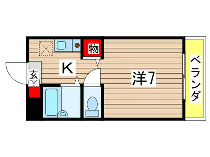 ラ・バレールージュ(1K/3階)の間取り写真