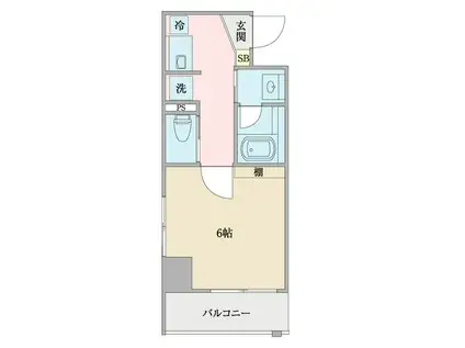 MERCADO京都(ワンルーム/5階)の間取り写真