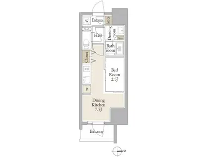 ルネフラッツ庄内通駅前(1DK/5階)の間取り写真