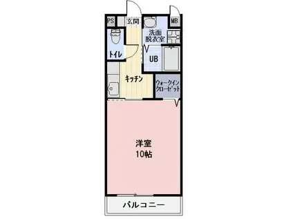 オークラフィネII(1K/1階)の間取り写真