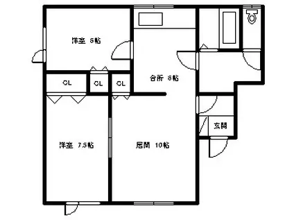 ガーベラ開運7(2LDK/2階)の間取り写真