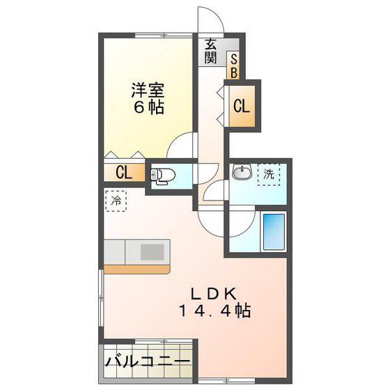 ブランシェ(1LDK/1階)の間取り写真