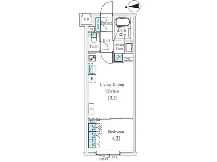 STANDZ柿の木坂(1LDK/2階)の間取り写真