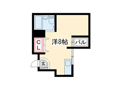 テットロージェ・ダイキB棟(ワンルーム/3階)の間取り写真