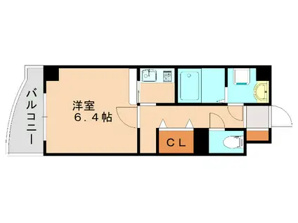 ペルグランデ友丘(1K/8階)の間取り写真