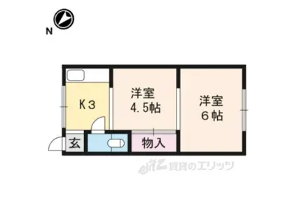 杉本アパート(2K/1階)の間取り写真