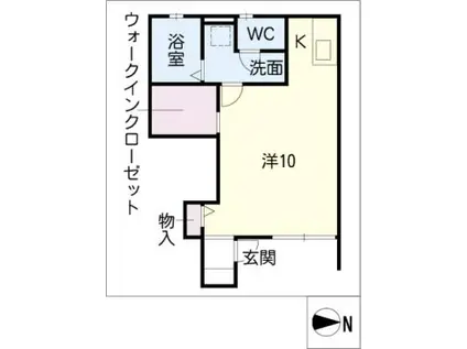 プレイスメゾン(ワンルーム/1階)の間取り写真