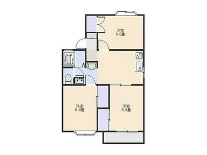 ラ・ホンテ・コグレA(3DK/1階)の間取り写真