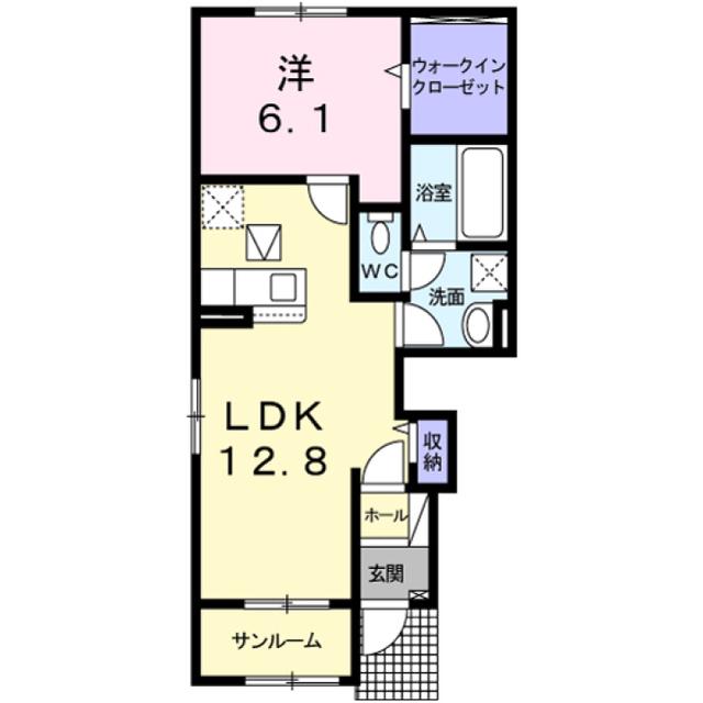 メゾン・ド・ボヌール(1LDK/1階)の間取り写真