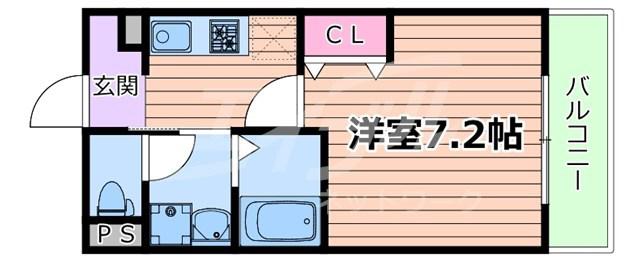 ステリア森之宮(1K/1階)の間取り写真