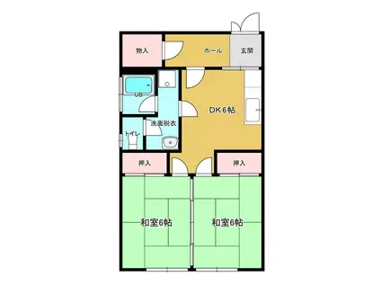 コーポ大安 (2DK/2階)の間取り写真