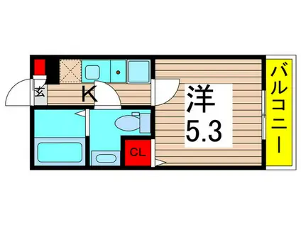 MELDIA梅島III(1K/3階)の間取り写真