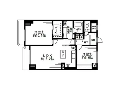 レジディア目白(2LDK/8階)の間取り写真