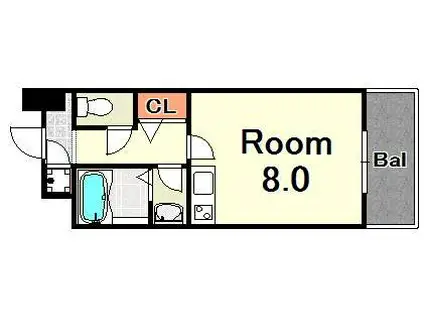 NO62 TOWERS AVANTGARDE 博多(1K/7階)の間取り写真