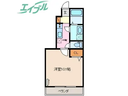 アイリス笹川(1K/1階)の間取り写真
