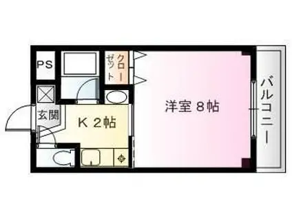 フレンドリーハウス匠(1K/3階)の間取り写真