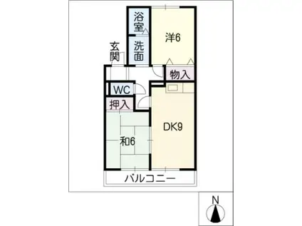 アンシャンテ(2DK/2階)の間取り写真