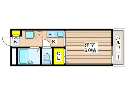 ルネッサンス志村(1K/1階)の間取り写真