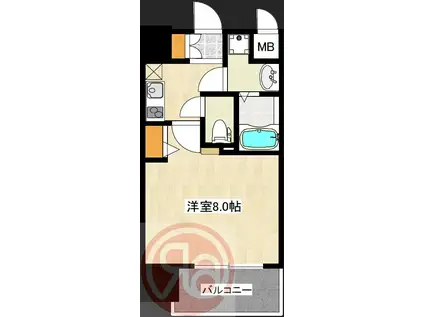 グランサンク(1K/8階)の間取り写真