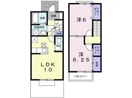 フォーリア(2LDK/1階)の間取り写真