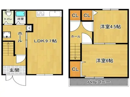 ALIVIO本郷(2LDK/1階)の間取り写真