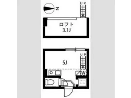 マルズモリシタ(ワンルーム/2階)の間取り写真