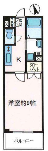 セントラルプラザ清瀬(1K/4階)の間取り写真