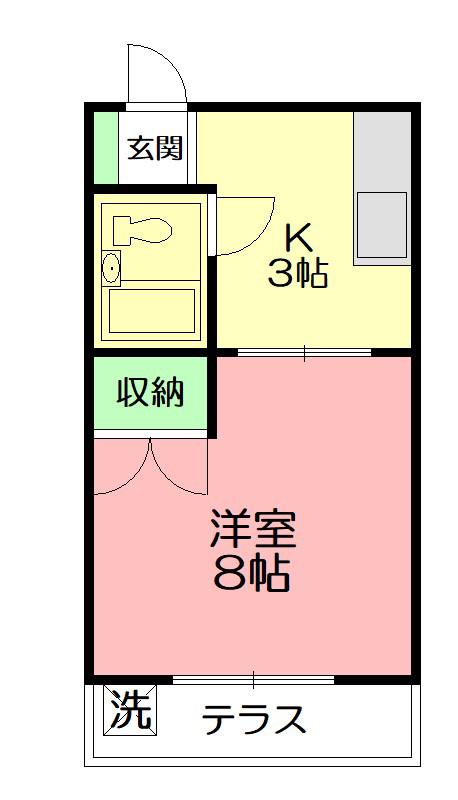 コーポ山口(1K/1階)の間取り写真