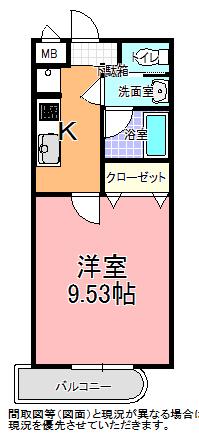 リエス東赤塚(1K/3階)の間取り写真