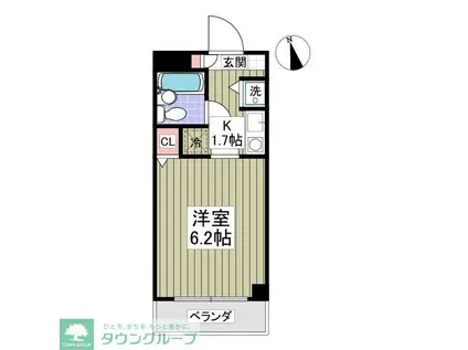 ハイツオータニ(1K/1階)の間取り写真