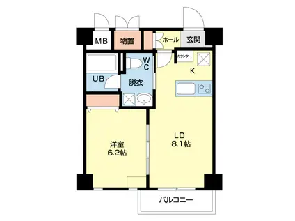 KAYA SUMI TOPIA(1LDK/3階)の間取り写真