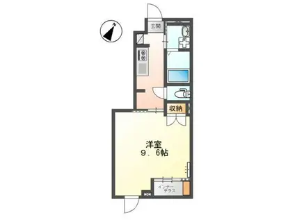 PROOF(1K/1階)の間取り写真