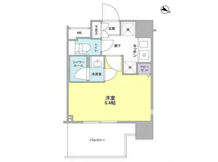 アイルズ東中野(1K/3階)の間取り写真