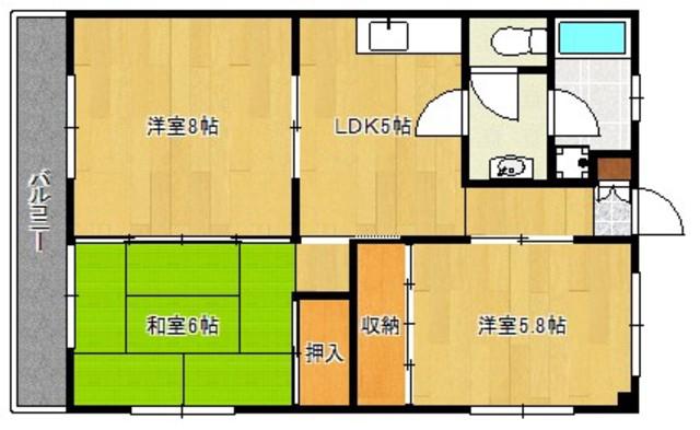 IT国分ビル(3DK/3階)の間取り写真