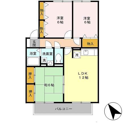 カームフォレスト(3LDK/2階)の間取り写真