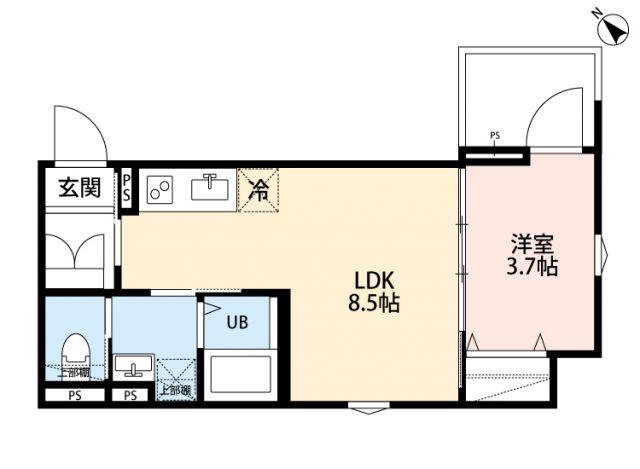 ROBOT HOME 鎌ケ谷(1LDK/2階)の間取り写真