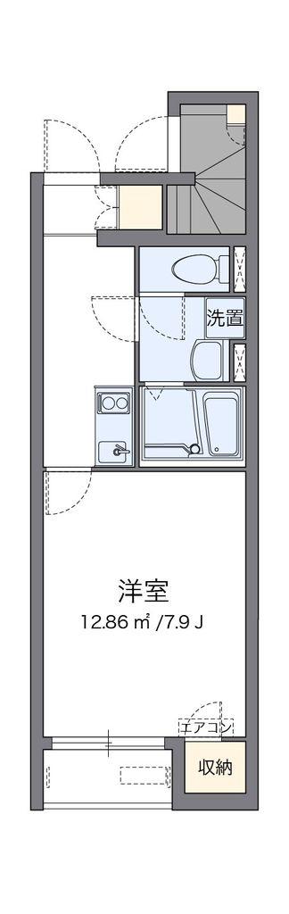 クレイノ福室南2(1K/1階)の間取り写真