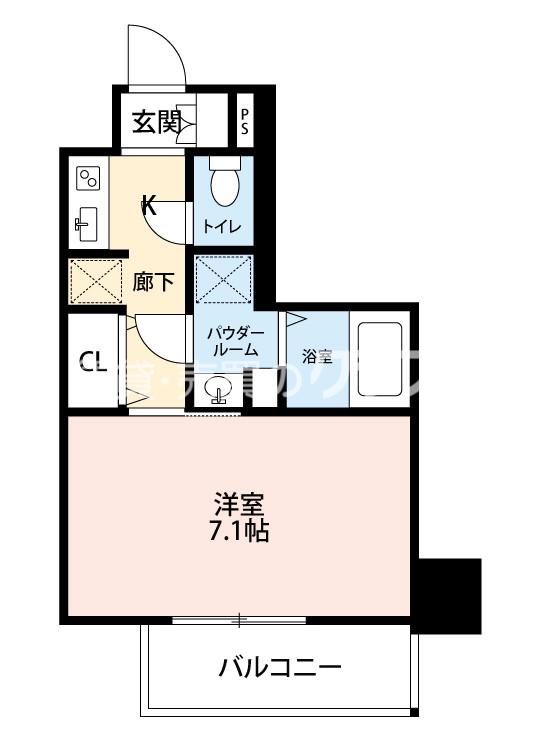 S-RESIDENCE西長堀(1K/10階)の間取り写真