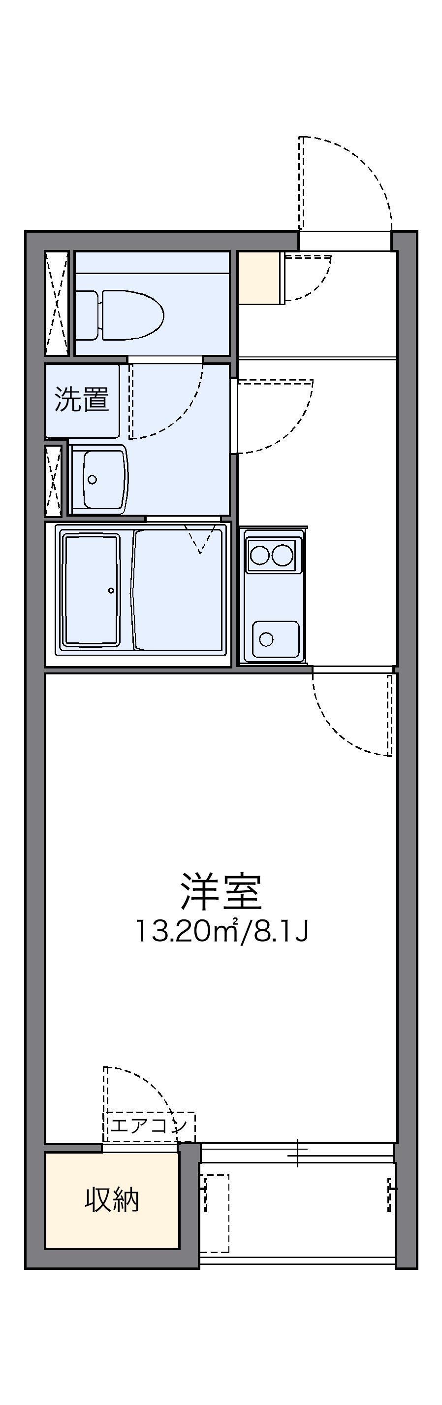 レオネクストはなもも舘(1K/1階)の間取り写真