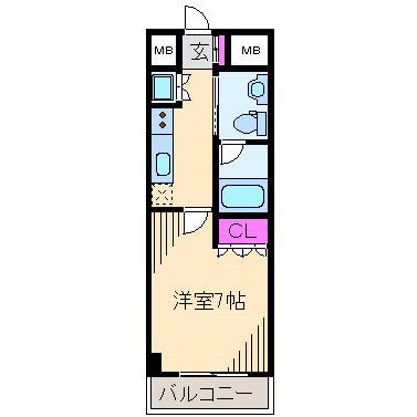 ラティエラ武蔵小杉(1K/5階)の間取り写真