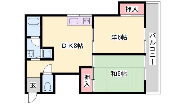 進藤ビル(2DK/5階)の間取り写真