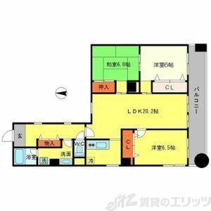 ドミール千里(3LDK/3階)の間取り写真